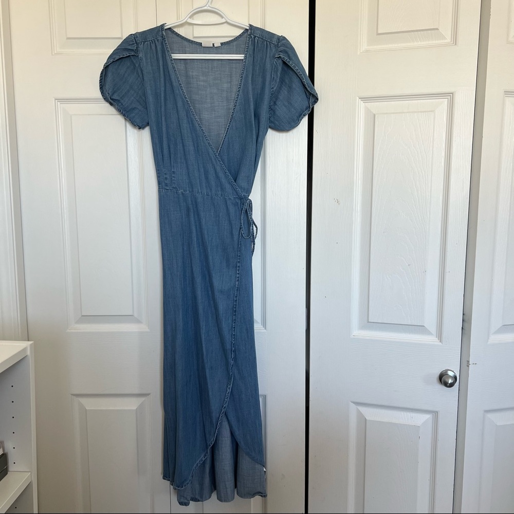 Gap Wrap Denim Midi Dress